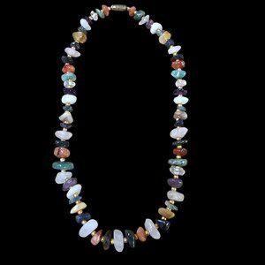 Vintage Women's Multi Color Stone Necklace 18"